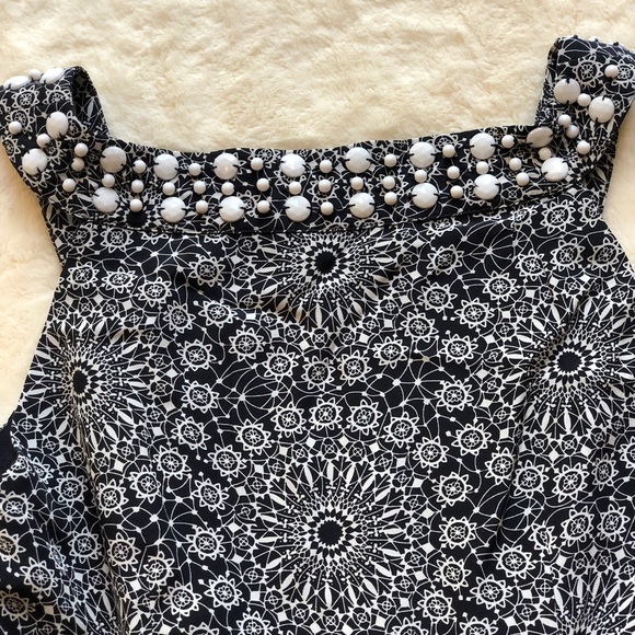 Ann Taylor Loft Navy blue medallion dress - Picture 5 of 6